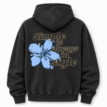 Simple Is Always In Style Floral Washed Graphic Hoodie