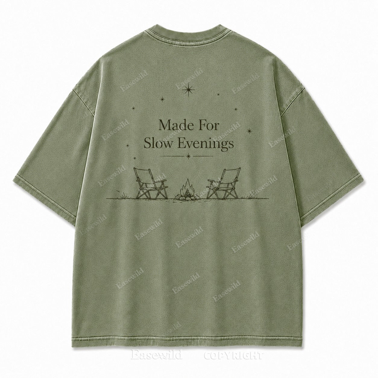 For Slow Evenings Under Open Skies Minimalist Campfire Tee