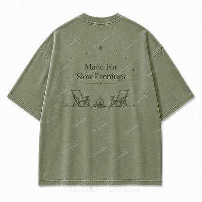 For Slow Evenings Under Open Skies Minimalist Campfire Tee