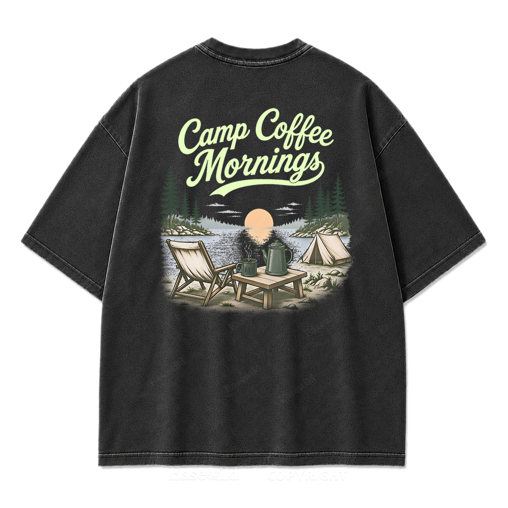 T-Shirt mit Lakeside Coffee Washed Print