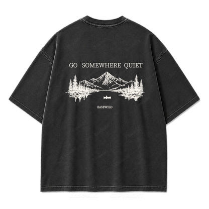Go Somewhere Quiet Washed Print Tee