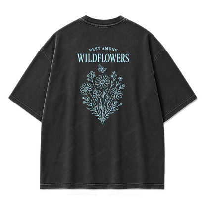 T-Shirt mit Wildblumen-Grafikdruck „Rest Among Wildflowers“
