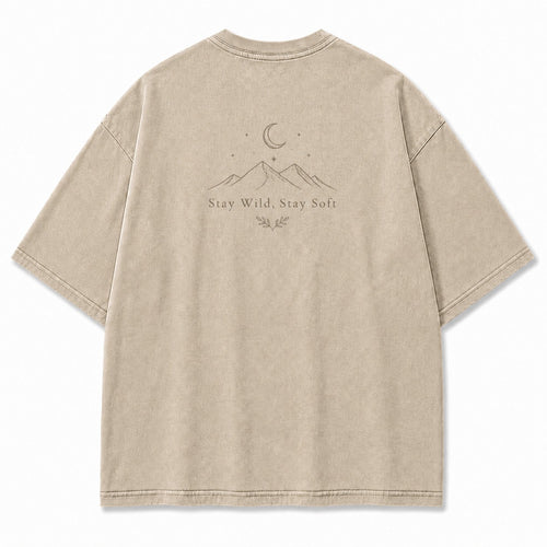 Stay Wild, Stay Soft Minimalist Mountain Tee