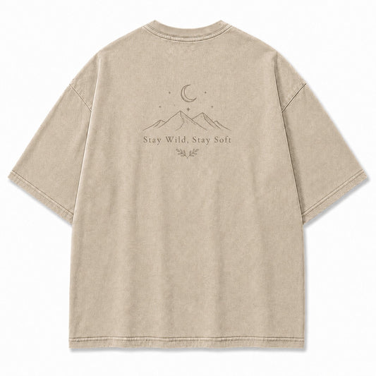 Stay Wild, Stay Soft Minimalist Mountain Tee