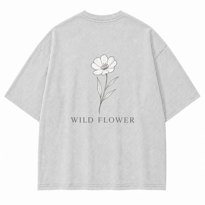 Wild Flower Line Art Graphic T-Shirt