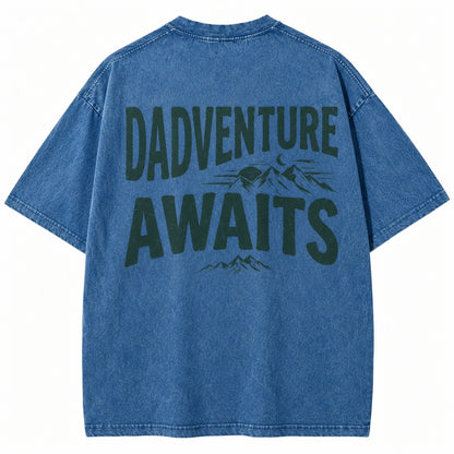 Adventure Begins With Dad Washed T-Shirt