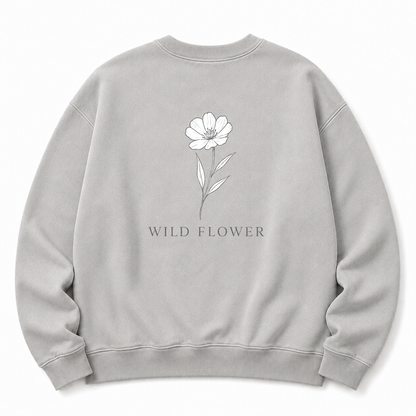 Wildblumen Sweatshirt mit Grafikdruck, gewaschen