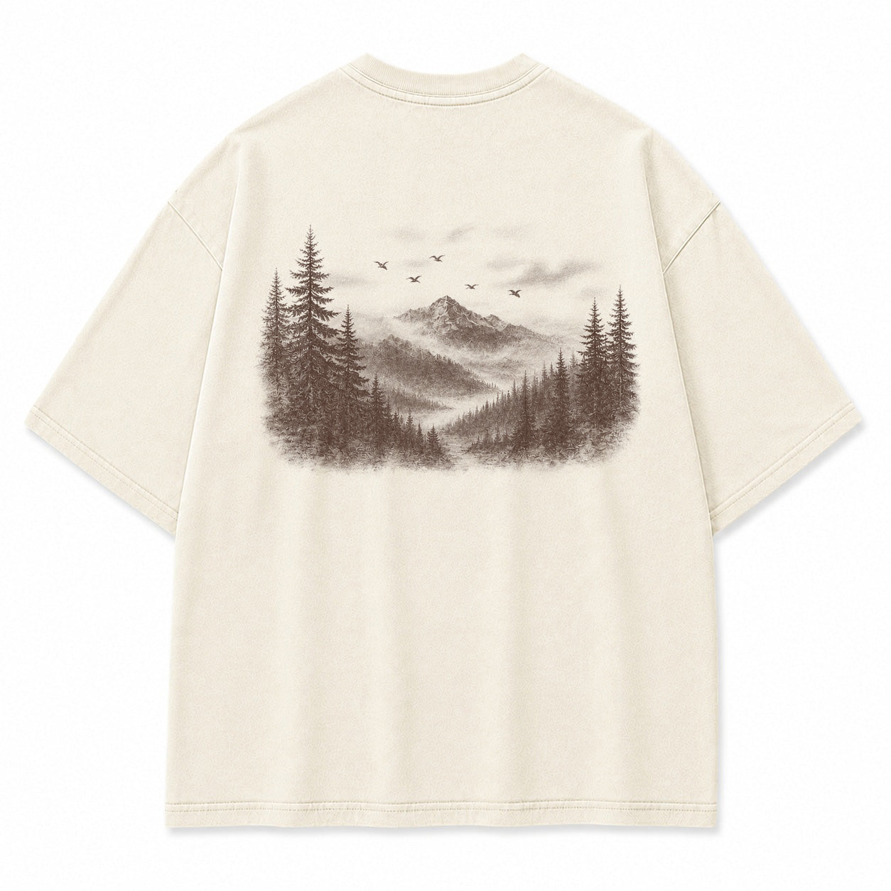 Through the Mist Pine Forest Graphic T-Shirt