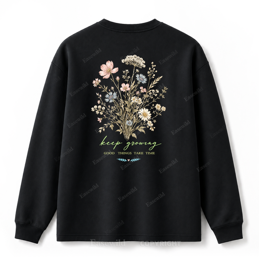 Keep Growing Wildflower Graphic Long Sleeve Tee