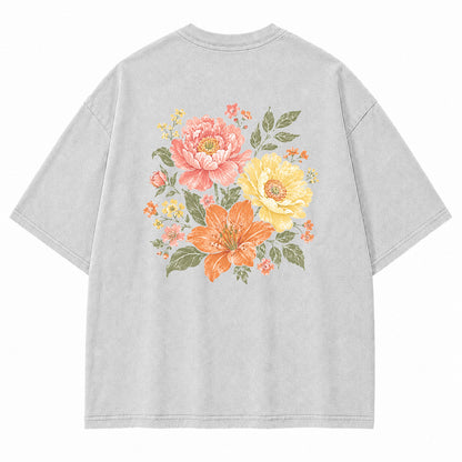 Sunlit Garden Floral Graphic T-Shirt