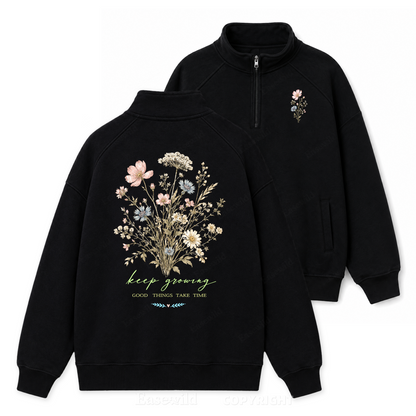 Keep Growing Meadow Zip Pullover Sweatshirt