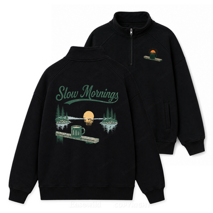 Slow Mornings Lakefront Zip Pullover Sweatshirt