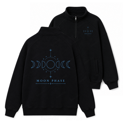 Moon Phase Harmony Zip Pullover Sweatshirt