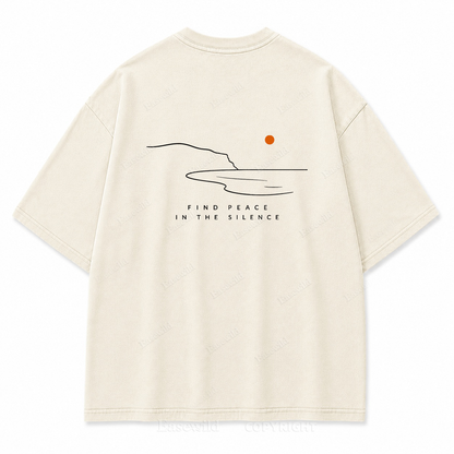 Find Peace in the Silence Washed Back Print Tee