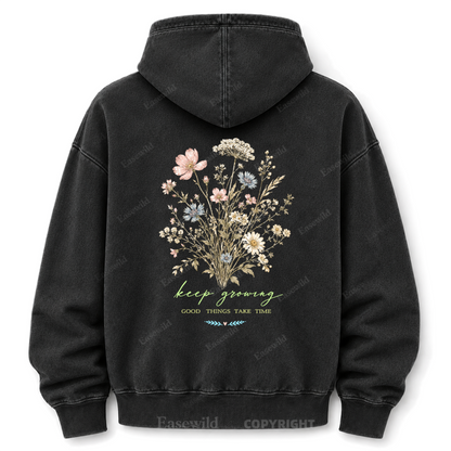 Keep Growing Wildflower Washed Graphic Hoodie