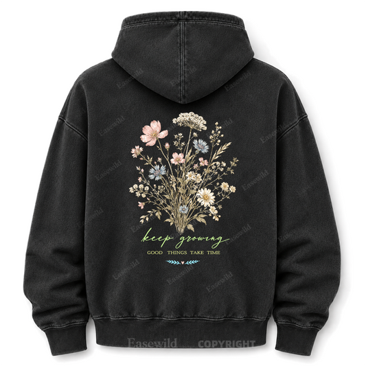 Keep Growing Wildflower Washed Graphic Hoodie