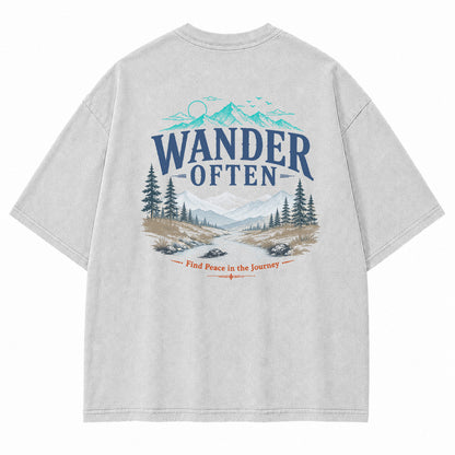 Wander Often Mountain River Graphic T-Shirt
