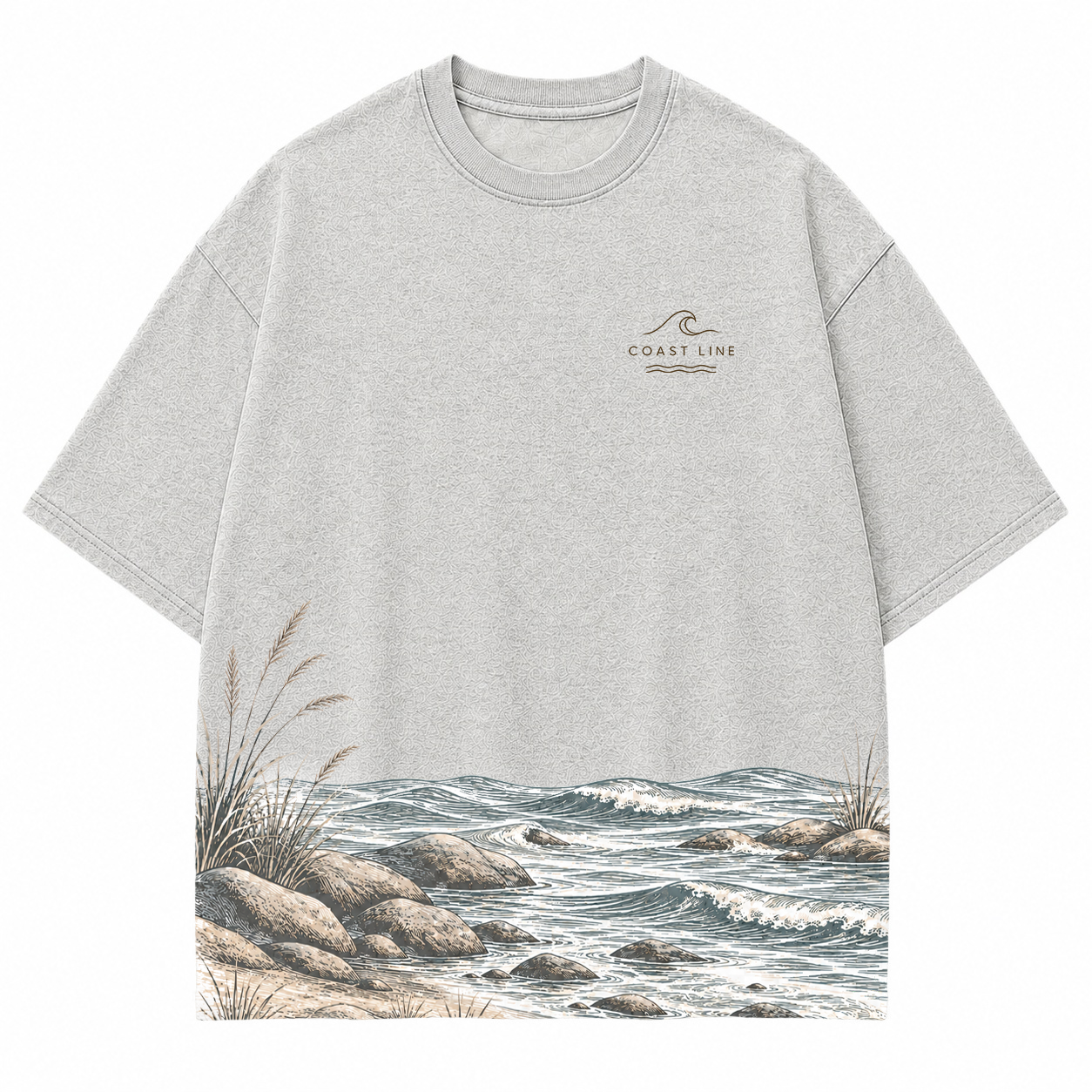 Coast Line Ocean Landscape Scenic Hem Tee