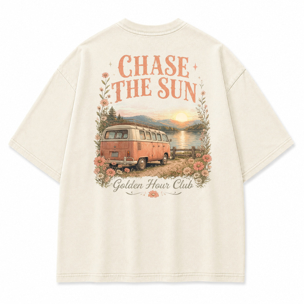 Golden Hour Lakeside Van Graphic T-Shirt