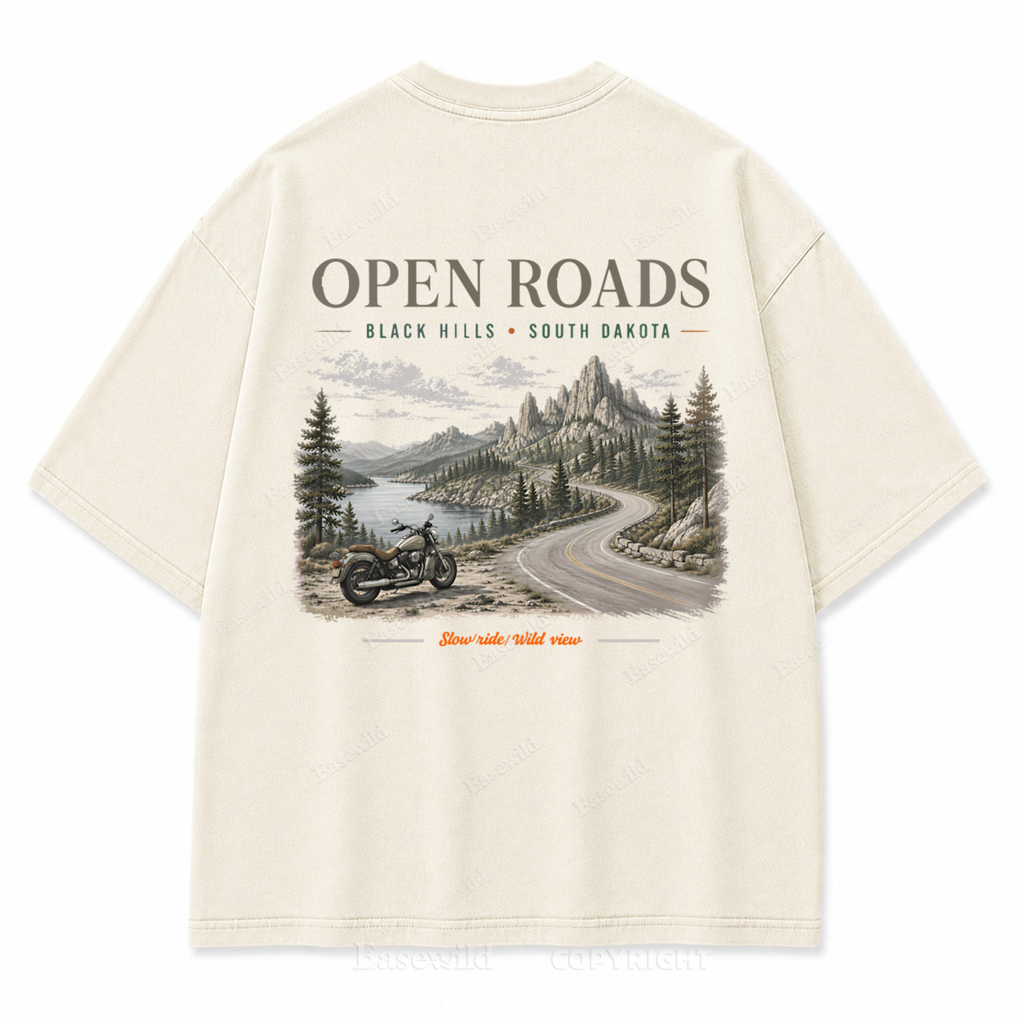 Open Roads Black Hills Washed Back Print Tee