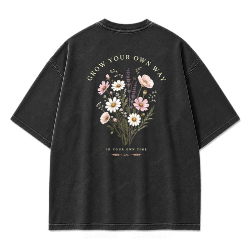 Grow Your Own Way Wildflower Washed Print Tee