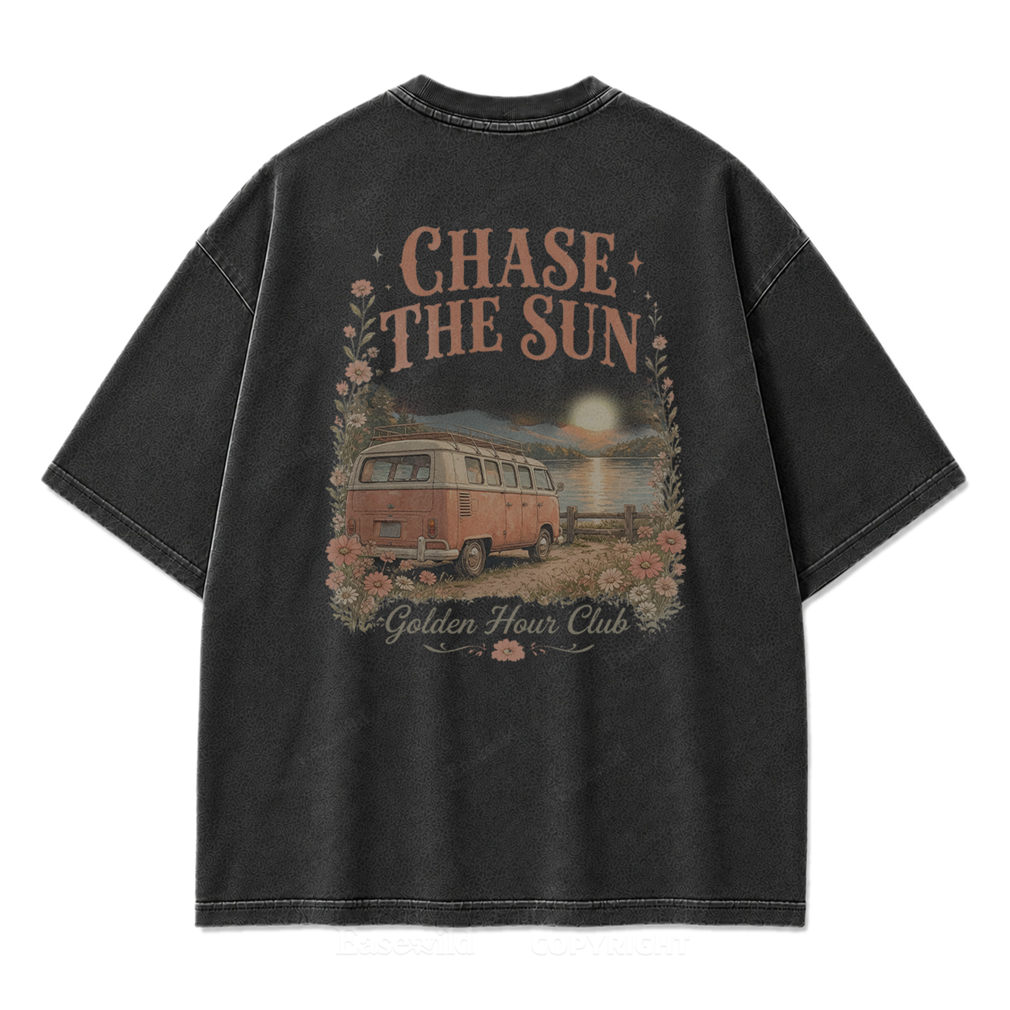Golden Hour Lakeside Van Washed Print Tee
