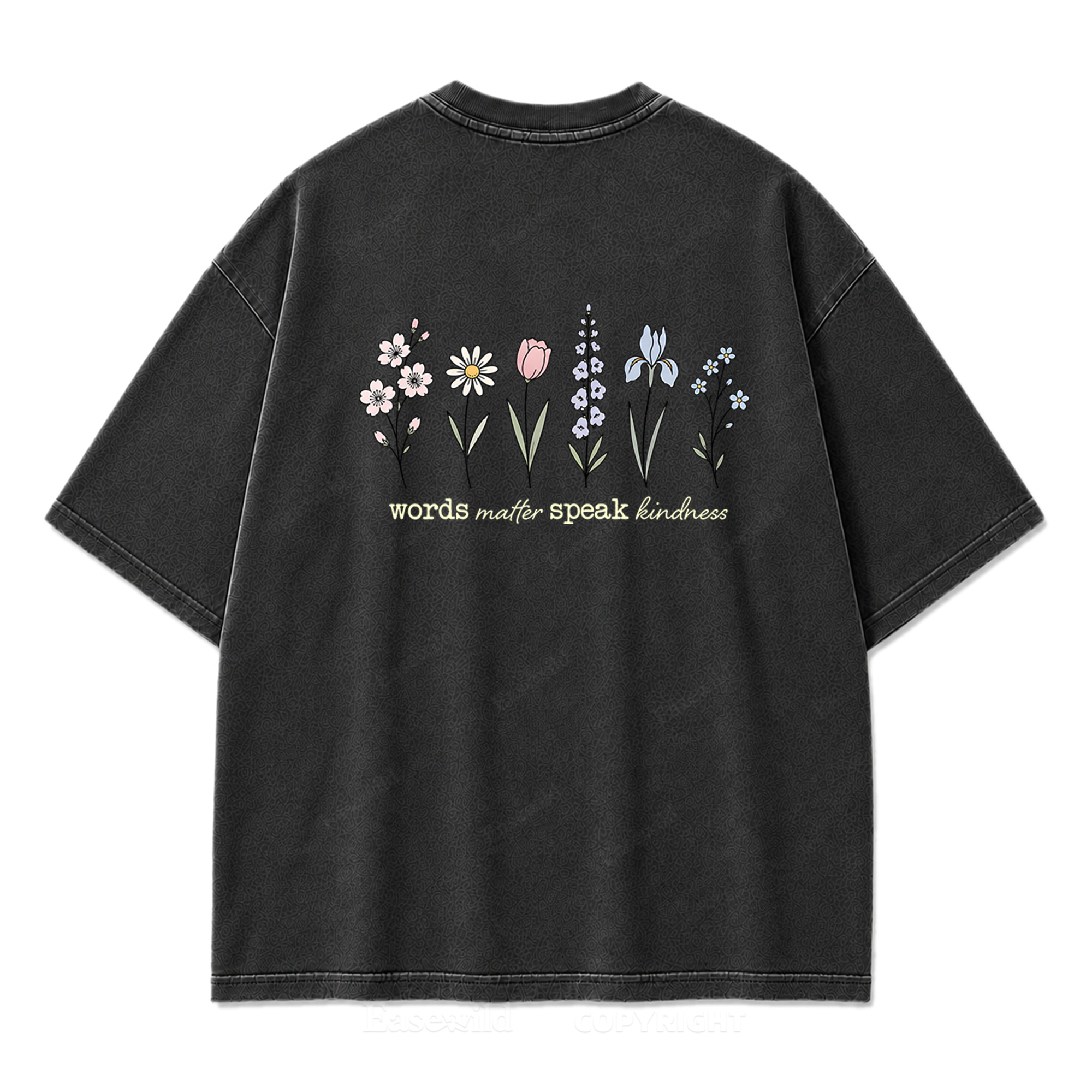 Worte zählen, sprich Freundlichkeit, T-Shirt mit Waschung