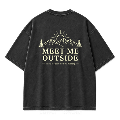 Meet Me Outside Sunrise Washed Print Tee