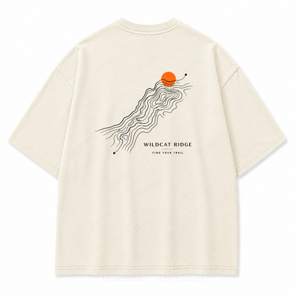 Wildcat Ridge Trail Washed Back Print Tee