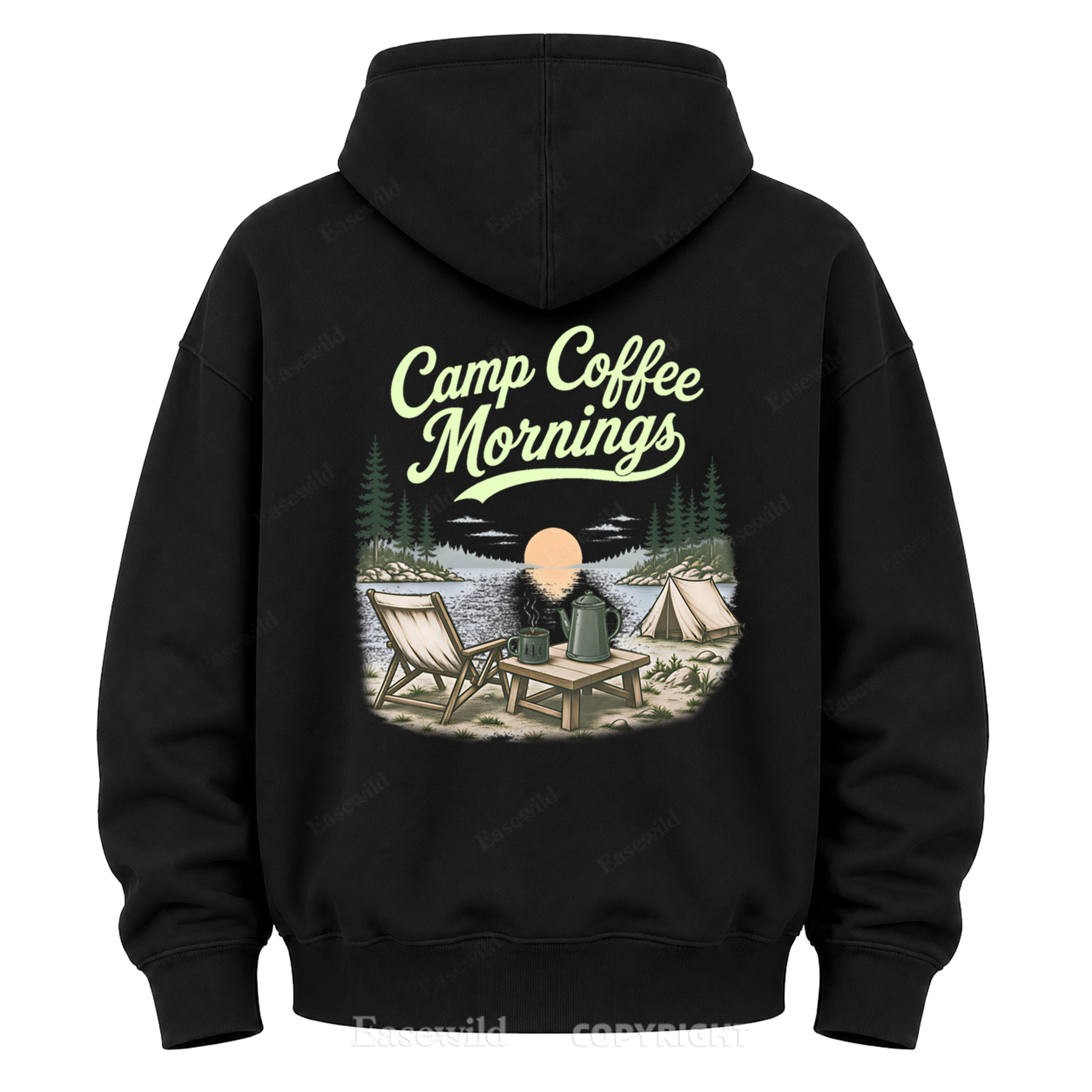 Camp Coffee Mornings Washed Graphic Hoodie