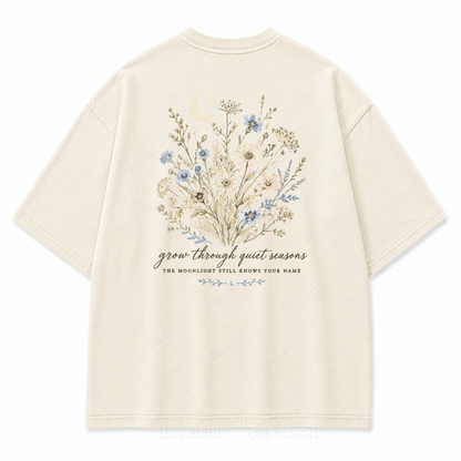 Grow Through Quiet Seasons Washed Back Print Tee