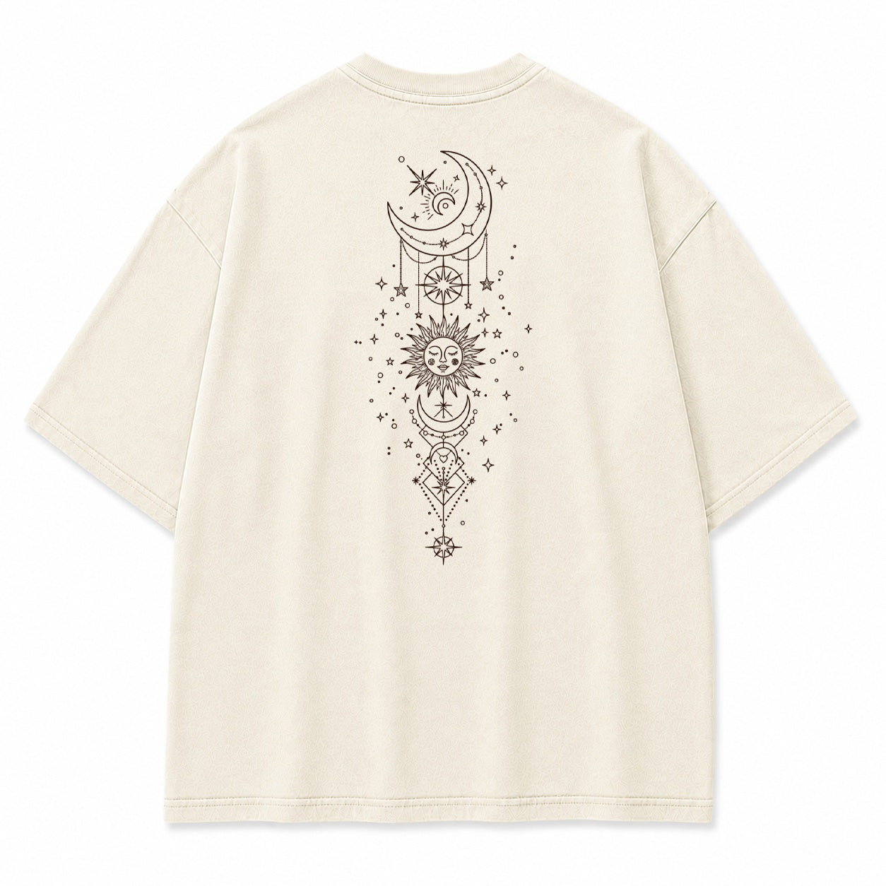 Celestial Harmony Sun Moon Graphic T-Shirt