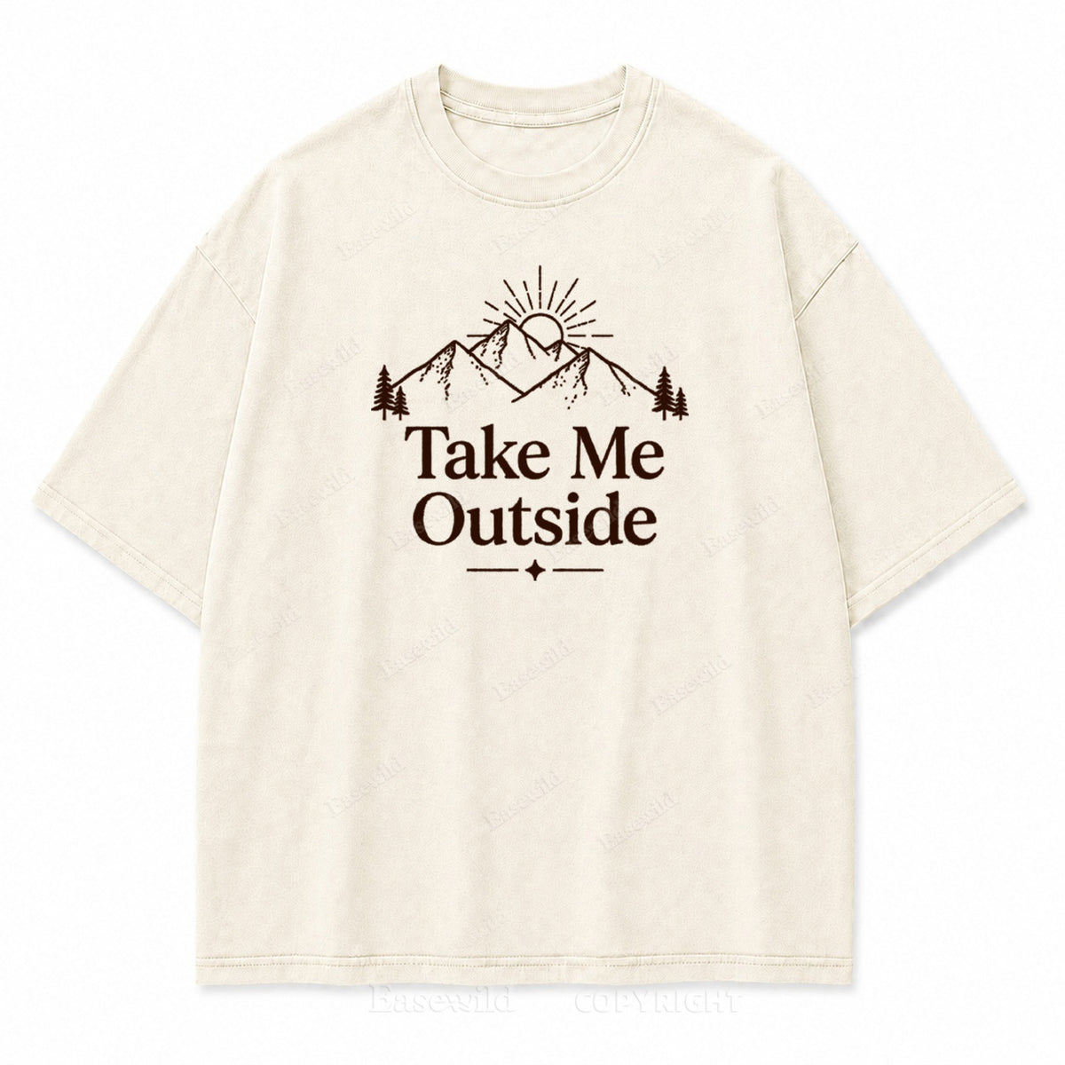Take Me Outside Mountain Sunrise Washed Print Tee