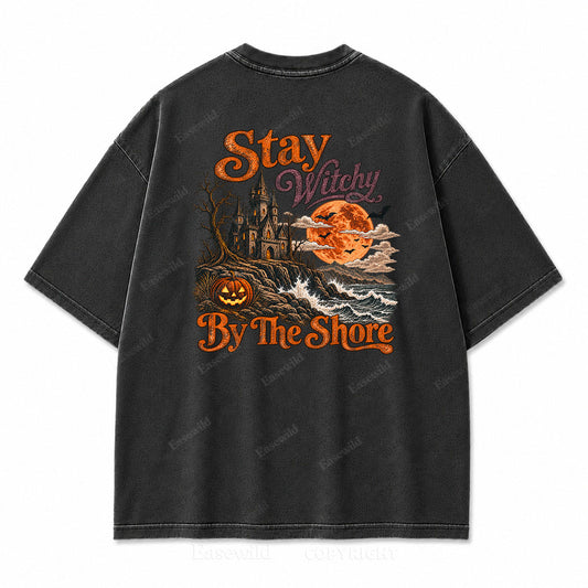Stay Witchy  Halloween Washed Print Tee
