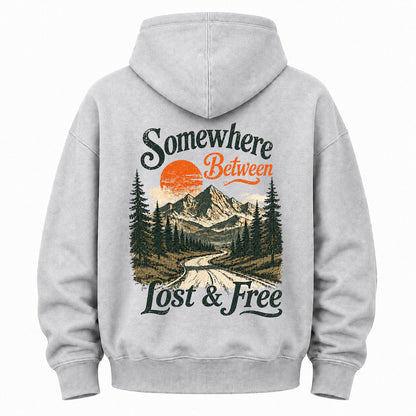 Somewhere Between Lost & Free Washed Hoodie