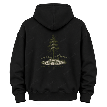 Wild in Quiet Ways Vintage Pine Graphic Hoodie