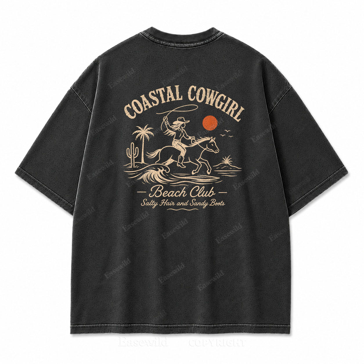 Coastal Cowgirl Club Washed Print Tee