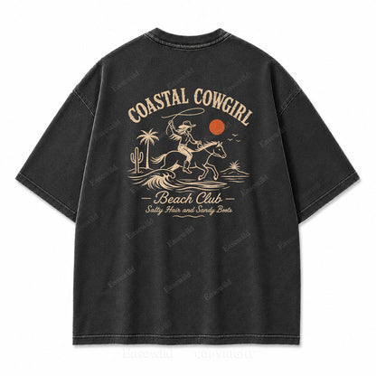 Coastal Cowgirl Club Washed Print Tee