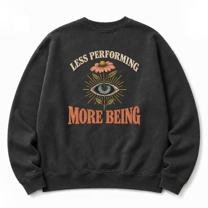 Quiet Authenticity Retro Eye Floral Washed Sweatshirt