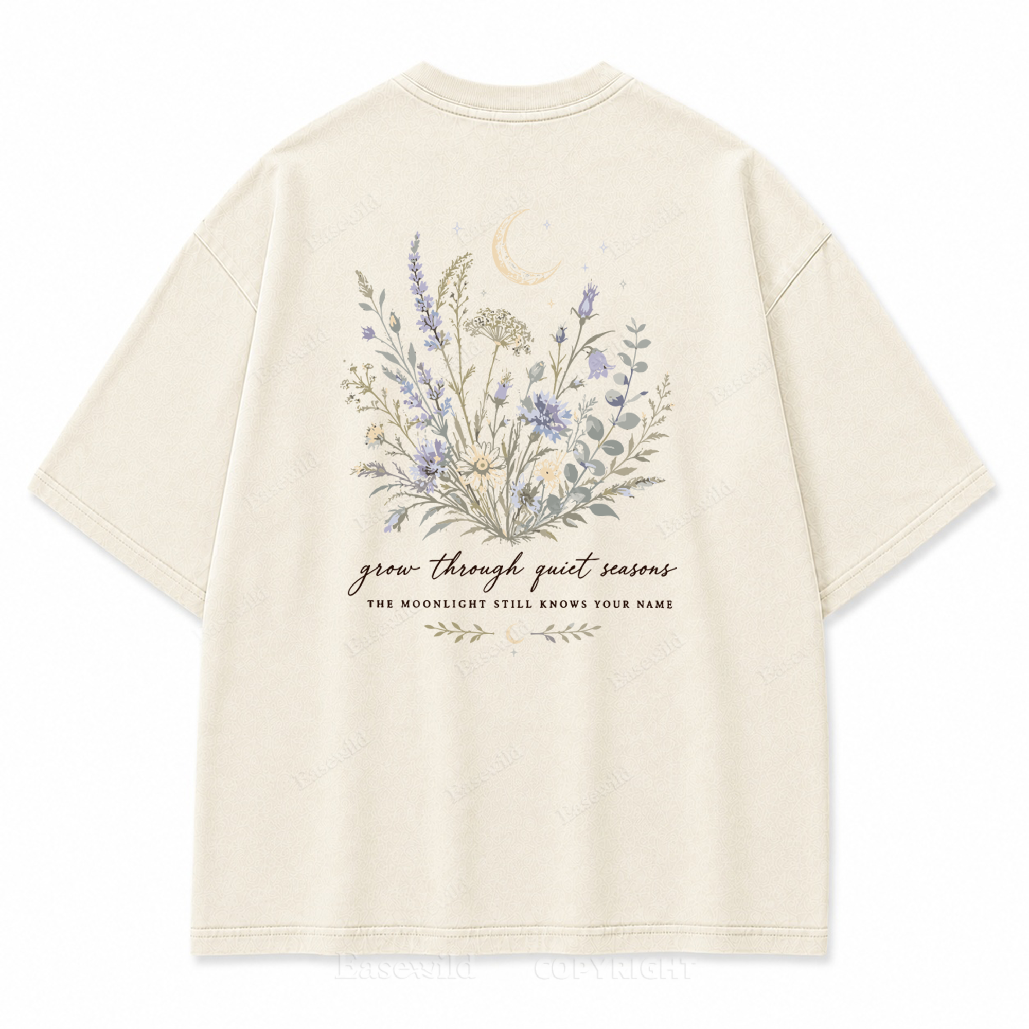 Grow Through Quiet Garden Washed Back Print Tee