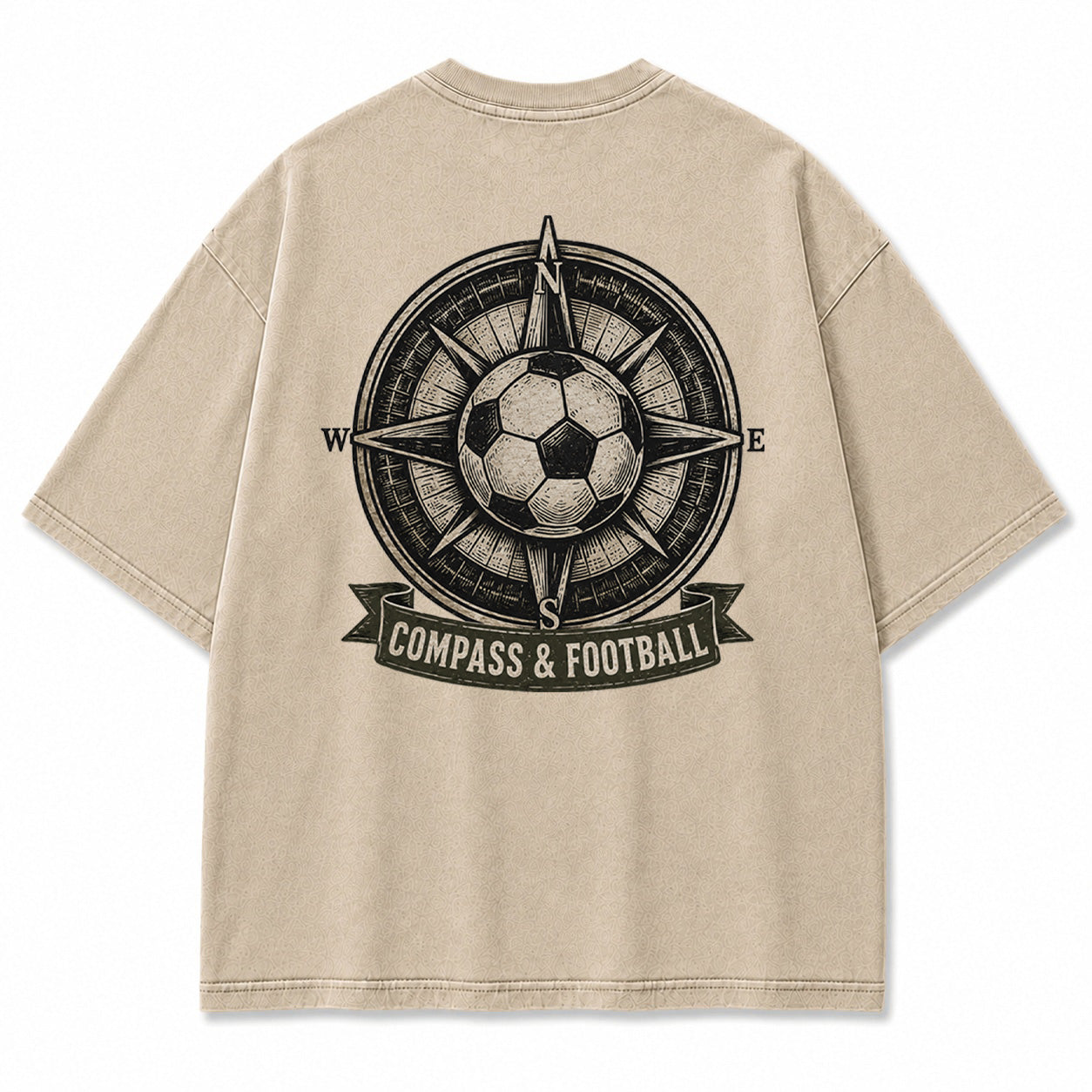 Compass & Football Vintage Graphic T-Shirt