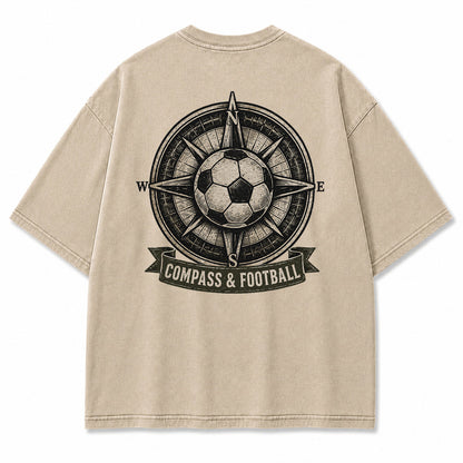 Compass & Football Vintage Graphic T-Shirt