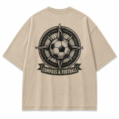 Compass & Football Vintage Graphic T-Shirt