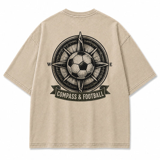 Compass & Football Vintage Graphic T-Shirt