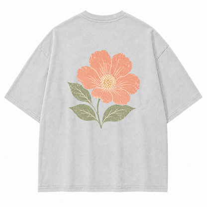 Coral Bloom Floral Graphic T-Shirt
