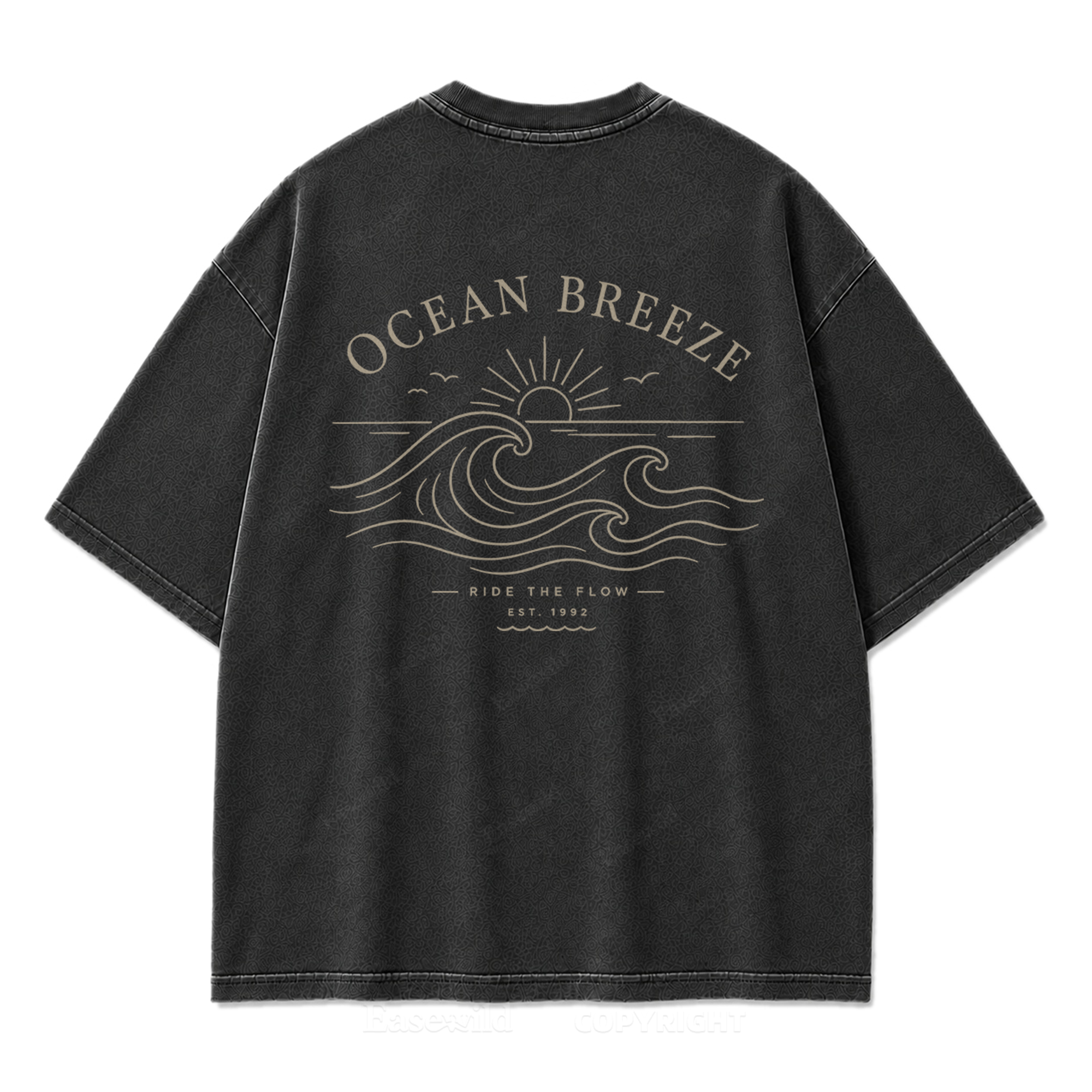 Ocean Breeze Ride The Flow Graphic Washed T-Shirt