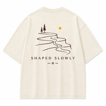 Shaped Slowly Canyon River Graphic T-Shirt