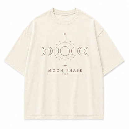 Moon Phase Minimal Celestial Graphic T-Shirt