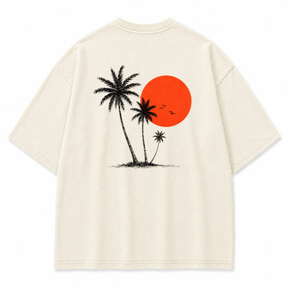Island Glow Palm Sunset Graphic T-Shirt