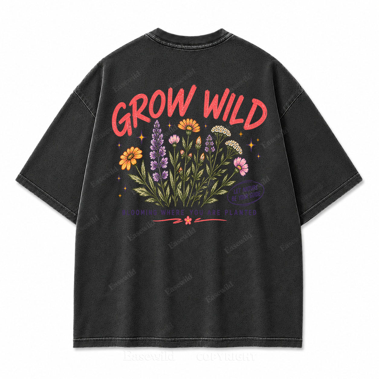 Grow Wild Wildflower Botanical Washed Graphic Tee